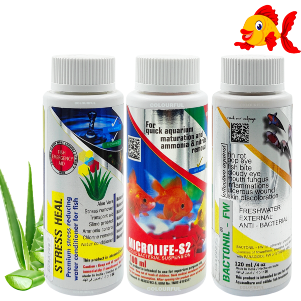 Stress Heal 100ml + Micro Life S2 100ml + Bactonil 120ml