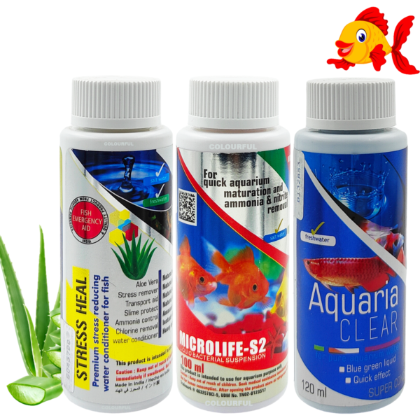 Stress Heal 100ml + Micro Life S2 100ml + Aquaria Clear 120ml